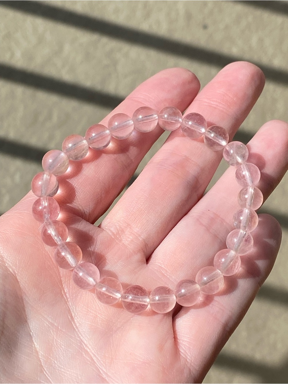 Natural Morganite Bracelet Pink Gemstone 7.4mm